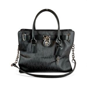 Michael Kors Hamilton Satchel in black saffiano leather